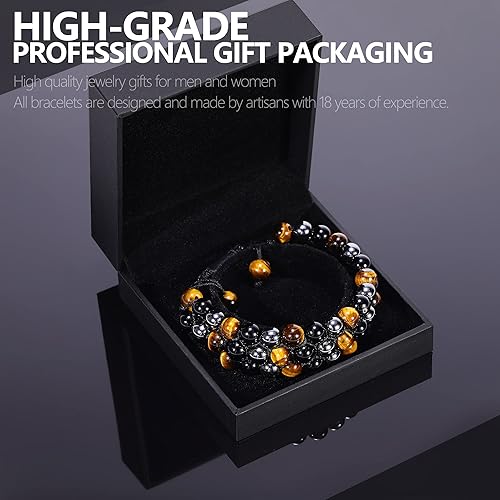 Miniatura 9 de Triple Protection Bracelet - For Protection - Bring Luck And Prosperity - Hematite - Black Obsidian - Tiger Eye - Stone Bracelet