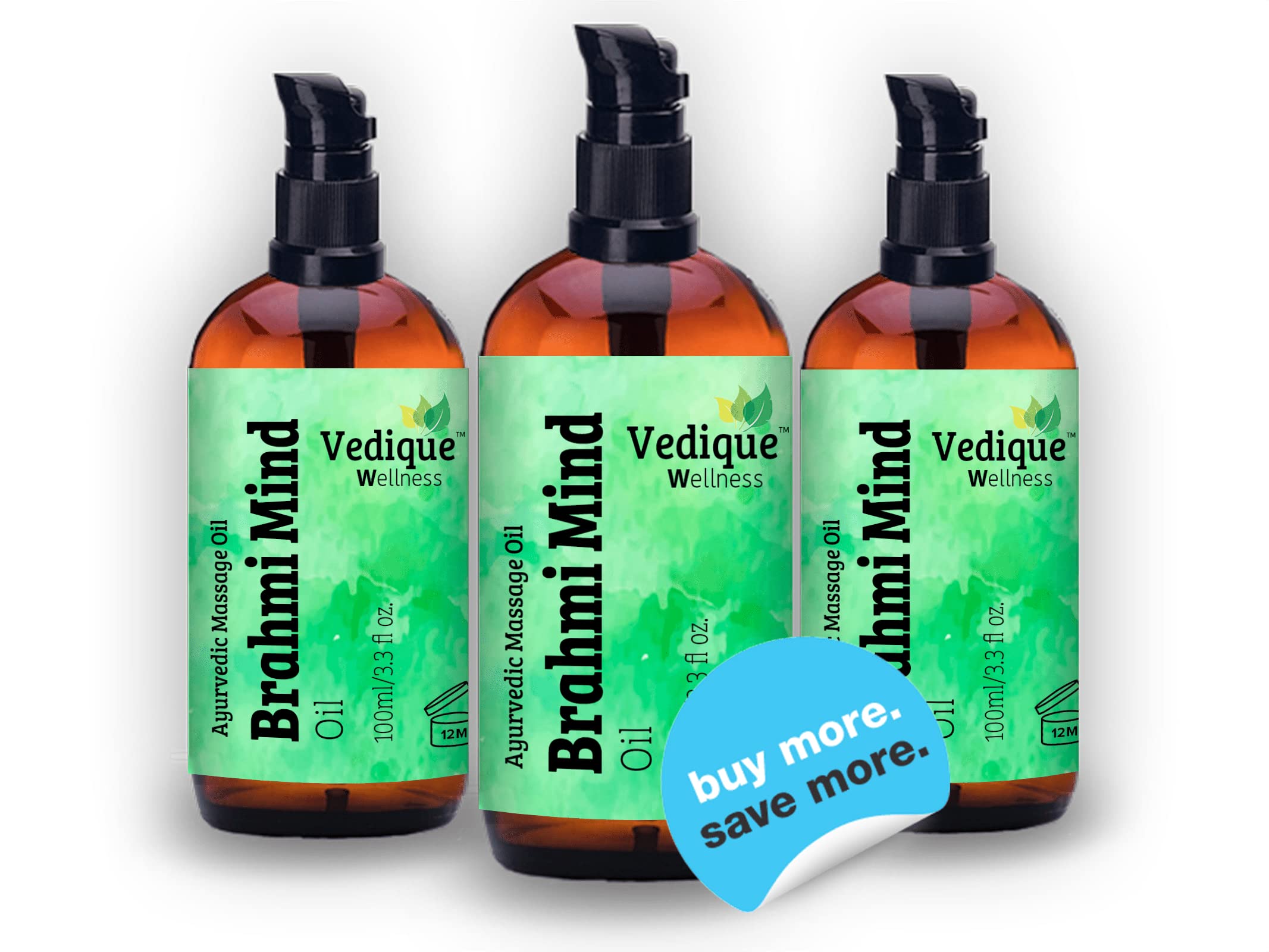 VEDIQUE Remedies Brahmi Mind Oil | 500 ml | ayurvedisches Kopfmassageöl | tief beruhigend, entspannend und pflegend | ganz natürlich