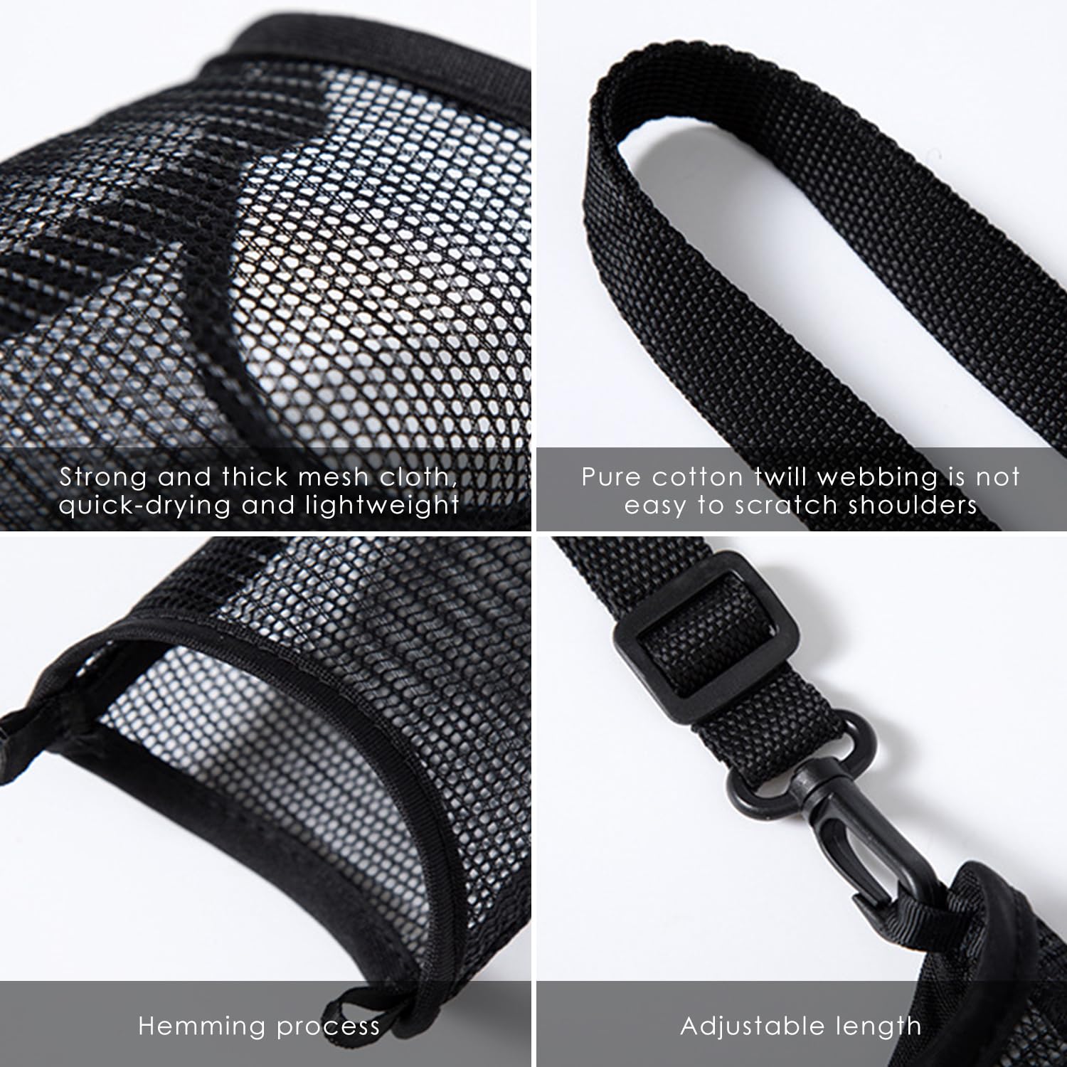 MEMOFYND Portabottiglie per Acqua 2 pezzi Con tracolla regolabile, tasca Per bottiglia d'acqua Per l'escursionismo, la Corsa a Piedi, il Camping (Nero, blu Airone)