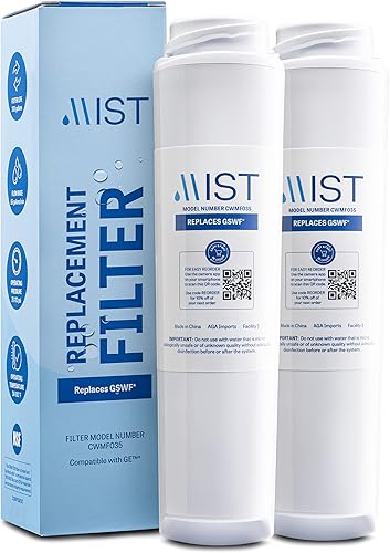 Mist Filtro de agua GSWF de repuesto compatible con modelos GE GSWFDS, 100749-C, 100810A, 238C2334P001, Kenmore 46-9914, paquete de 2 Mist
