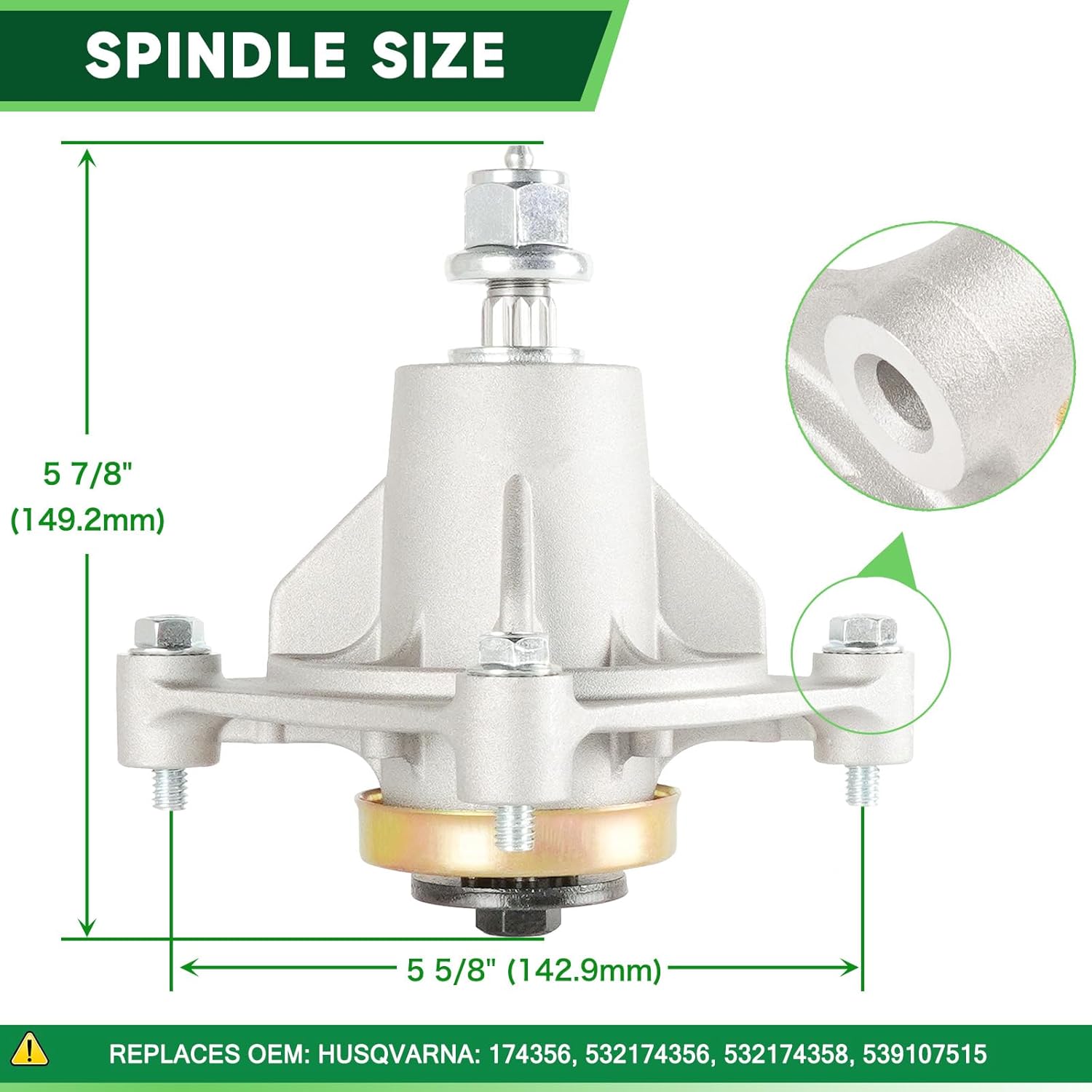 46" Mower Deck Rebuild Kit Fit for Husqvarna RZ46i RZ4621 RZ4623 Z246 Z246i Lawn Mower Includes 2 174356 Spindle 2 403107 Blade 2 Idler 196104 539132728 Be lt 1 539117245