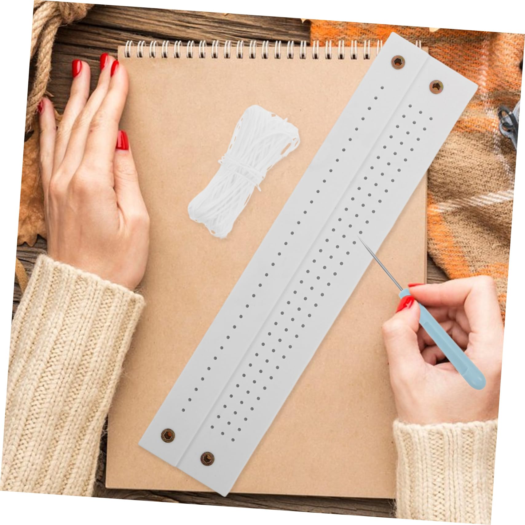 Operitacx Rilegatura Libri in Stile Giapponese Kit per Creazione di Diario Fai da Te Include Pressa per Rilegatura in Punteruolo in Osso per Quaderni Diari e Agende