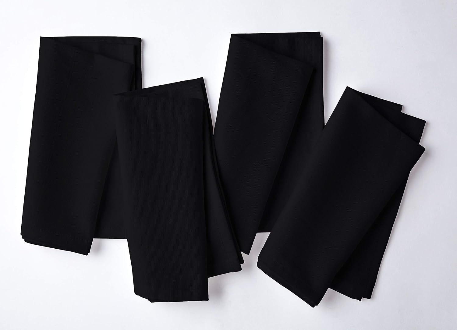 Encasa XO Jet Black Cloth Napkins Set of 12, 17x17 in, 43 x 43 cm (Set of 12) - Image 5