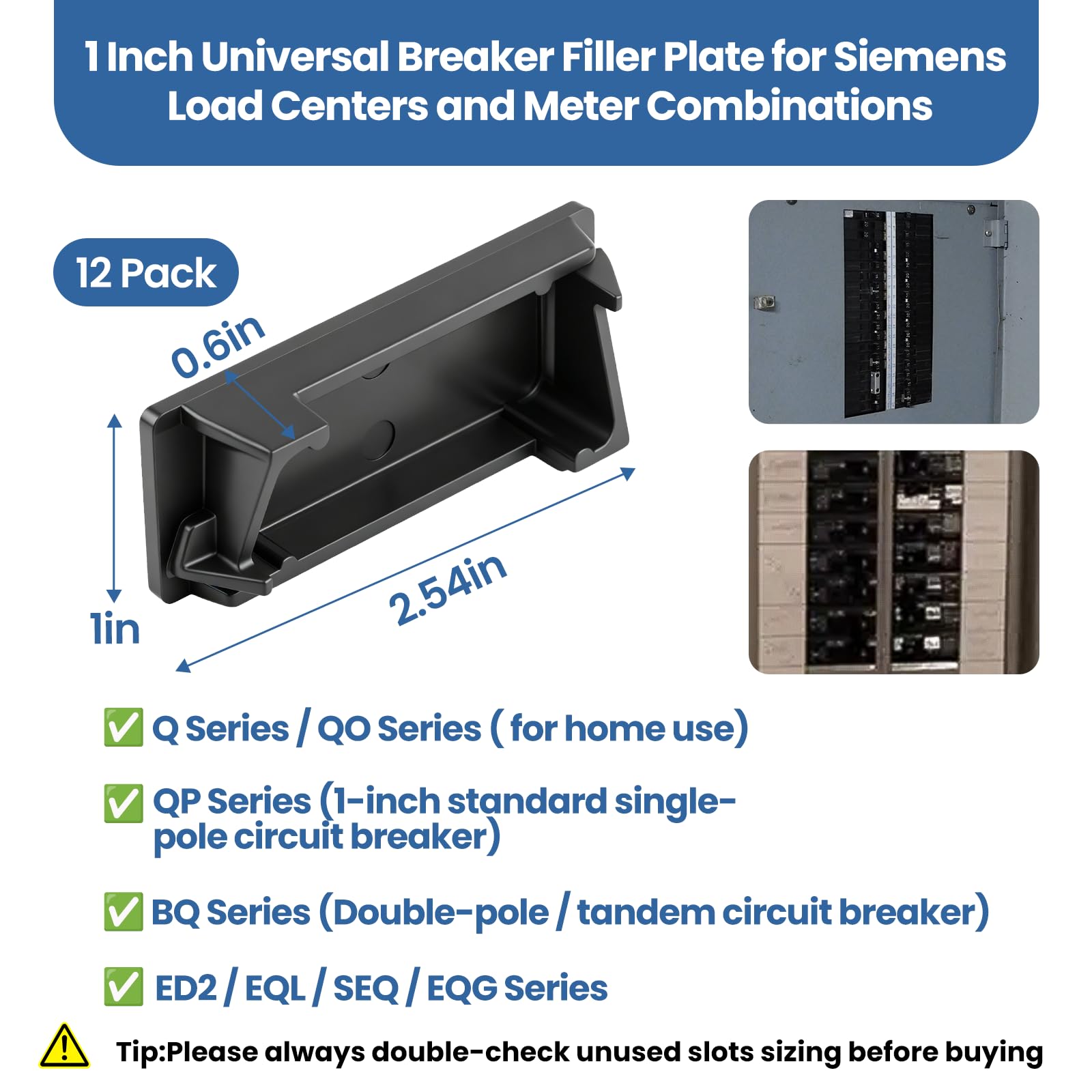 12 Pack ECQF3P Circuit Breaker Filler Plates Blank Panel Covers — Amazon image 2