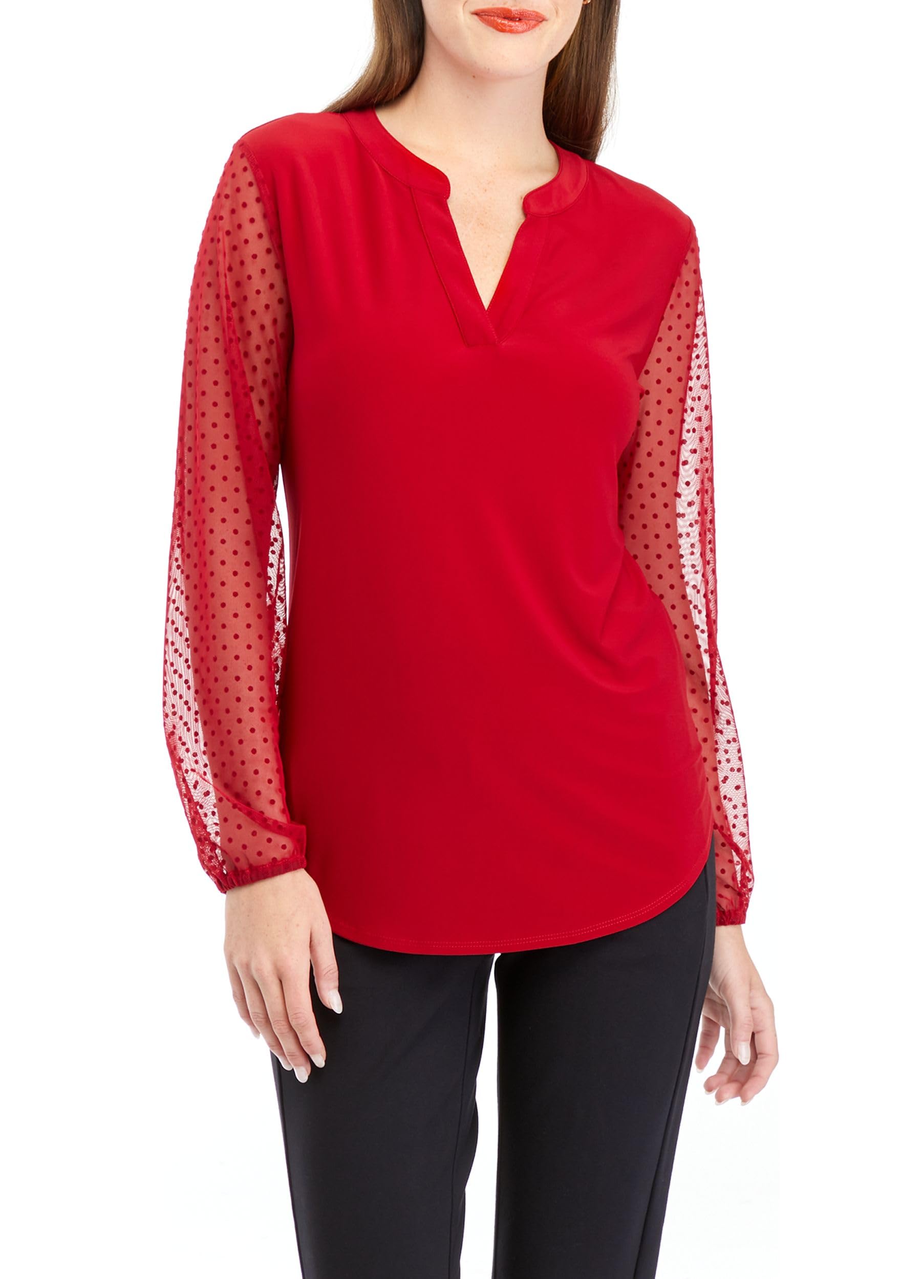 Kasper Women's Ls Split Neck