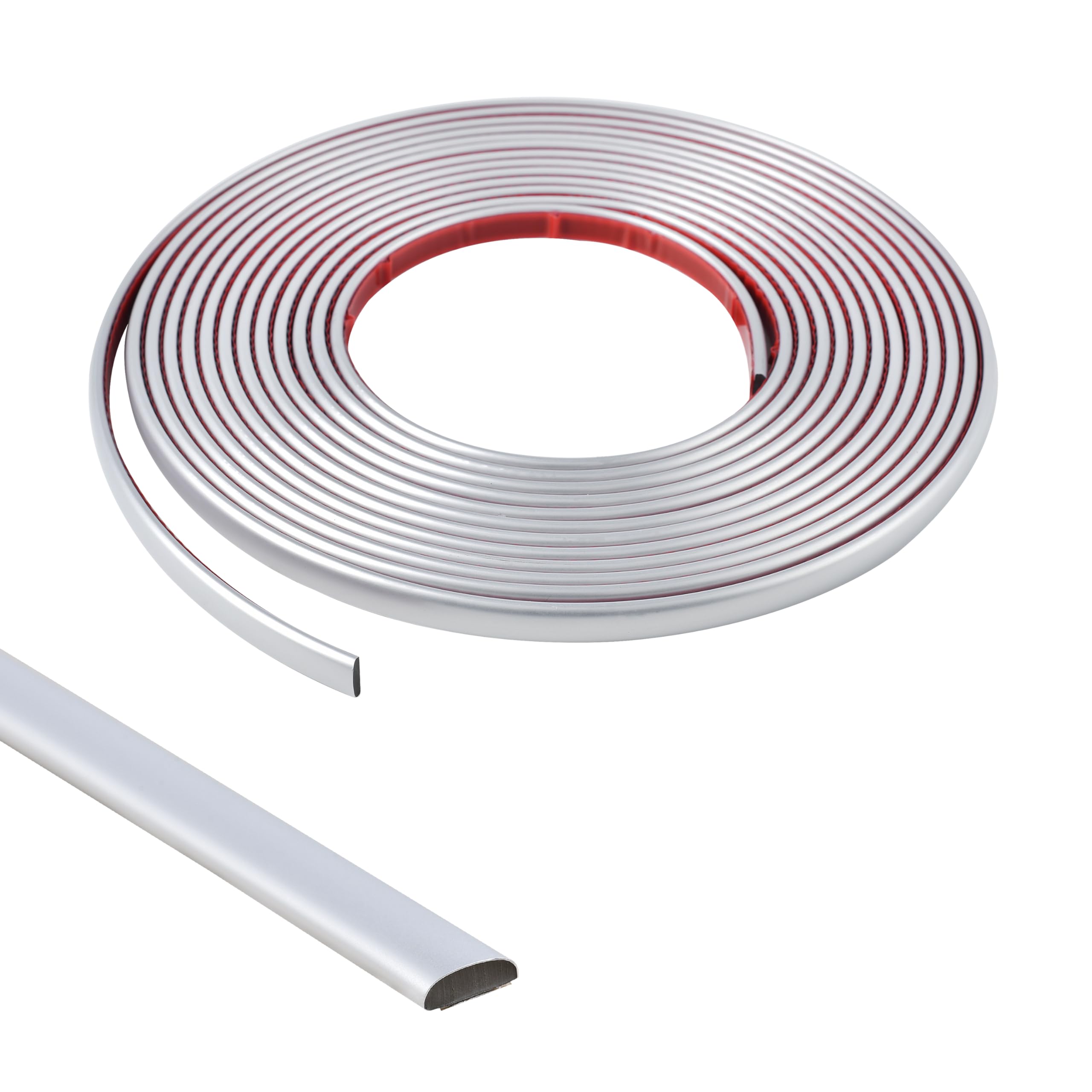 5M Matte Silver Flexible Moulding Trim,Self-Adhesive Decorative Edging Strip for Tile,Wall,Mirror, Ceiling,Floor,Panel,Cabinet,Peel and Stick PVC Mirrior Frame Trim,8MM