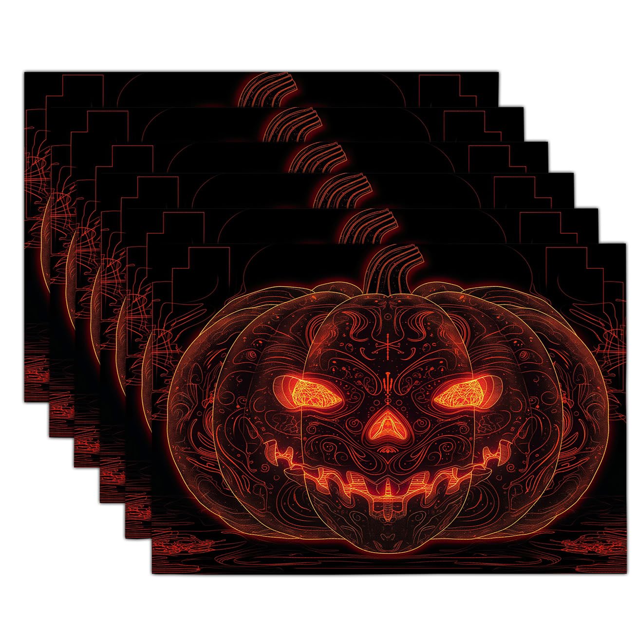 Sets de table cyberpunk Halloween lavables pour protéger et décorer sans tache