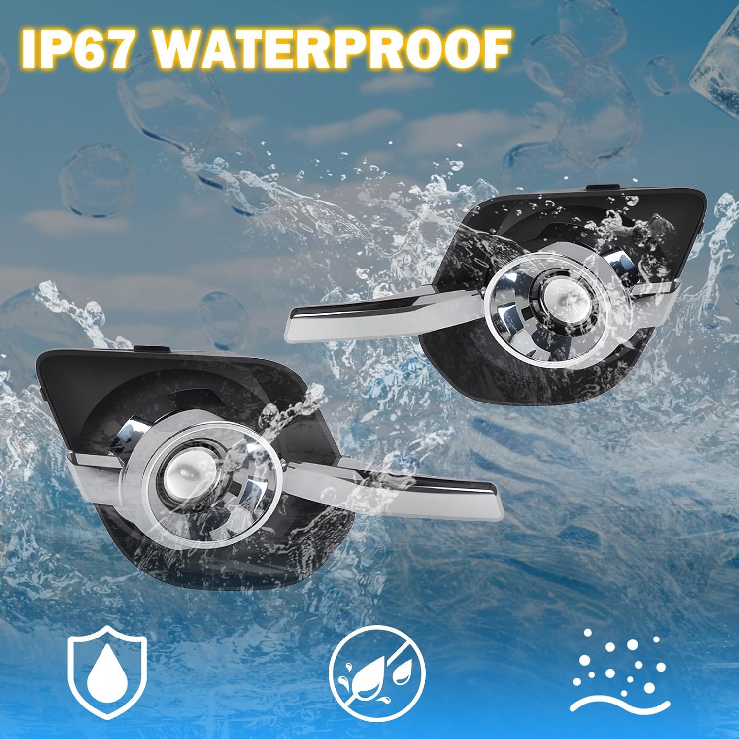 Fog Lights Replacement for 2010 2011 2012 2013 2014 2015 2016 Equinox with H11 12V 35W Halogen Bulbs & Wiring Harness Kit (Clear Lens)