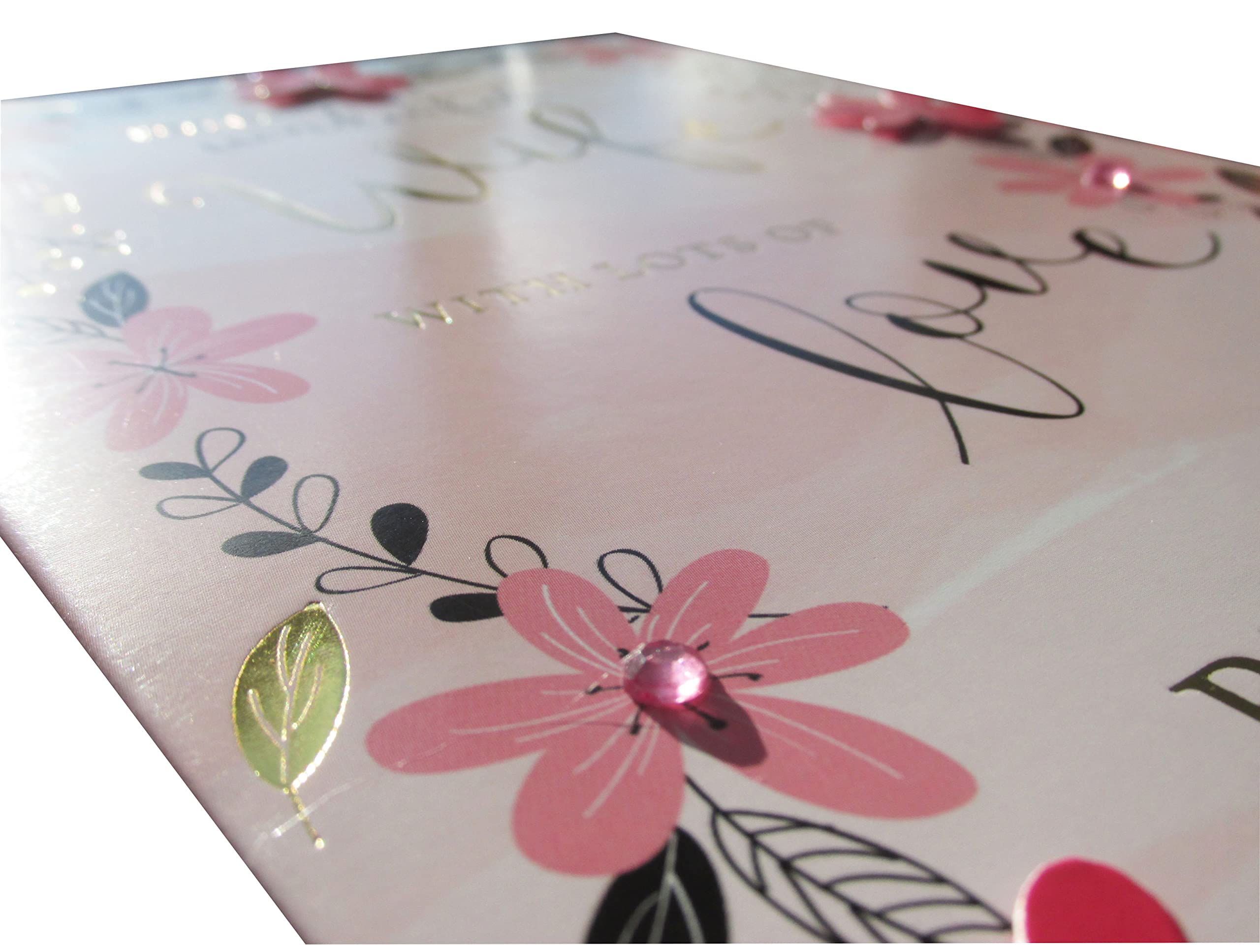 BROADWALK DESIGNS Large Anniversary Card For Wife Wedding Anniversary Card 295 X 17 Cm 116 X 67 Inches Hearts Glitter To My Beautiful Wife With Love On Our Anniversary Handmade Details