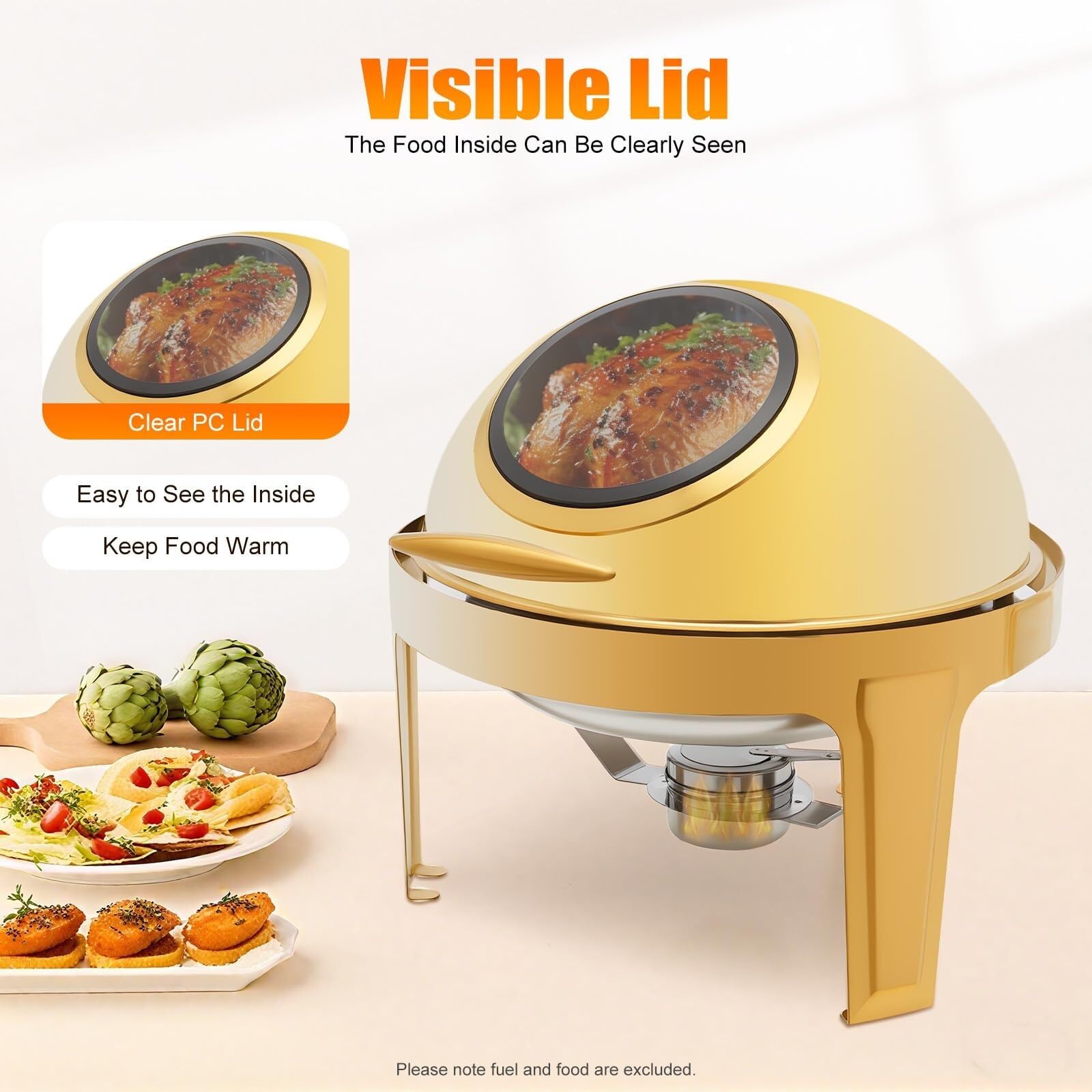 Chafing Dish 6 QT réchauds for Buffet Roll Top réchaud Buffet Ensemble en Acier Inoxydable Buffet Plus Chaud chafers Ensemble Chauffe Plat