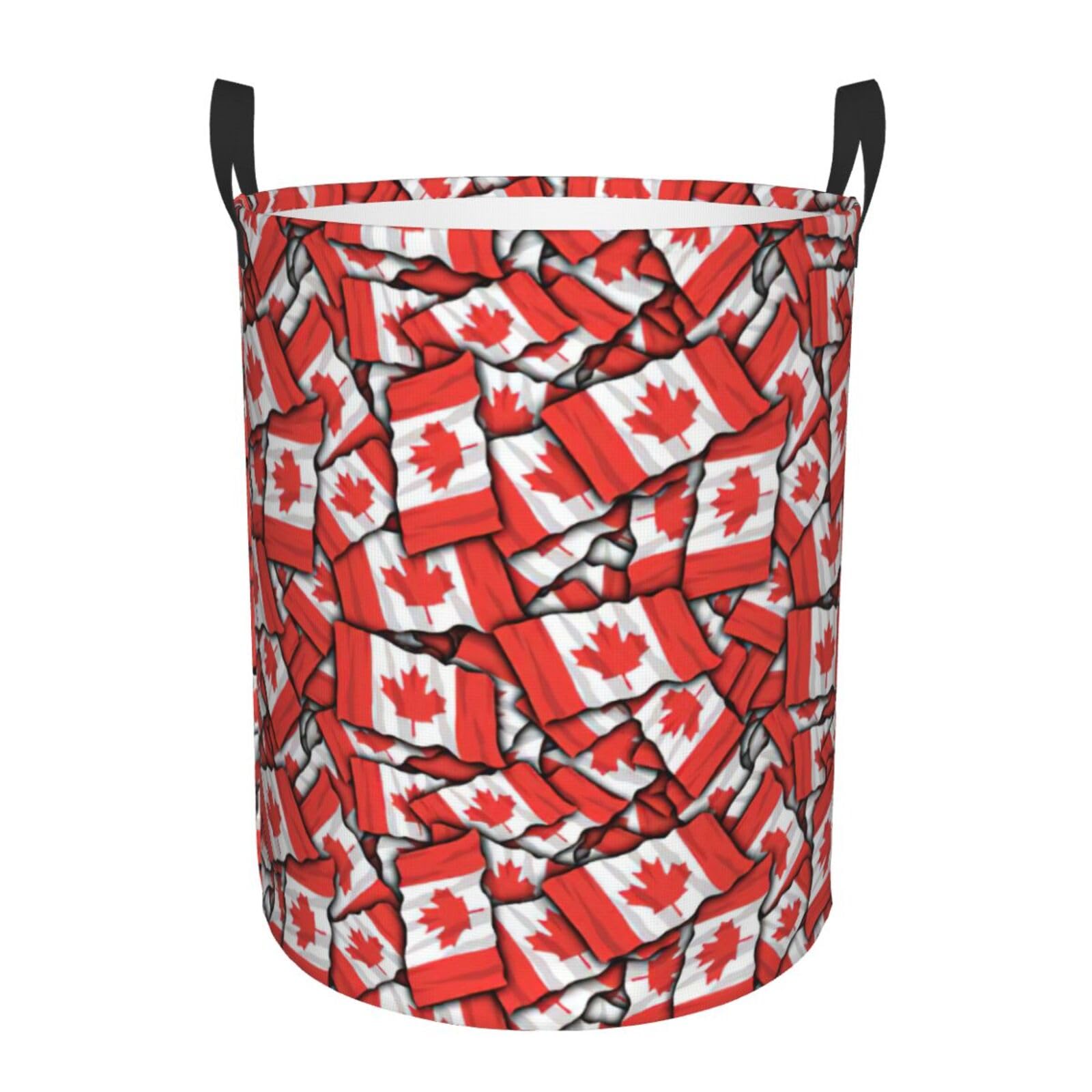 Panier à linge imperméable drapeau canadien avec poignées pour maison et dortoir