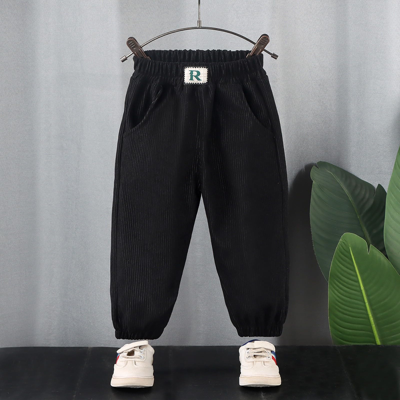Genérico Pantalones Baggy Niño Pantalones de Pana Deportivos Cargo para Niños con Cintura Elástica y Diseño Casual