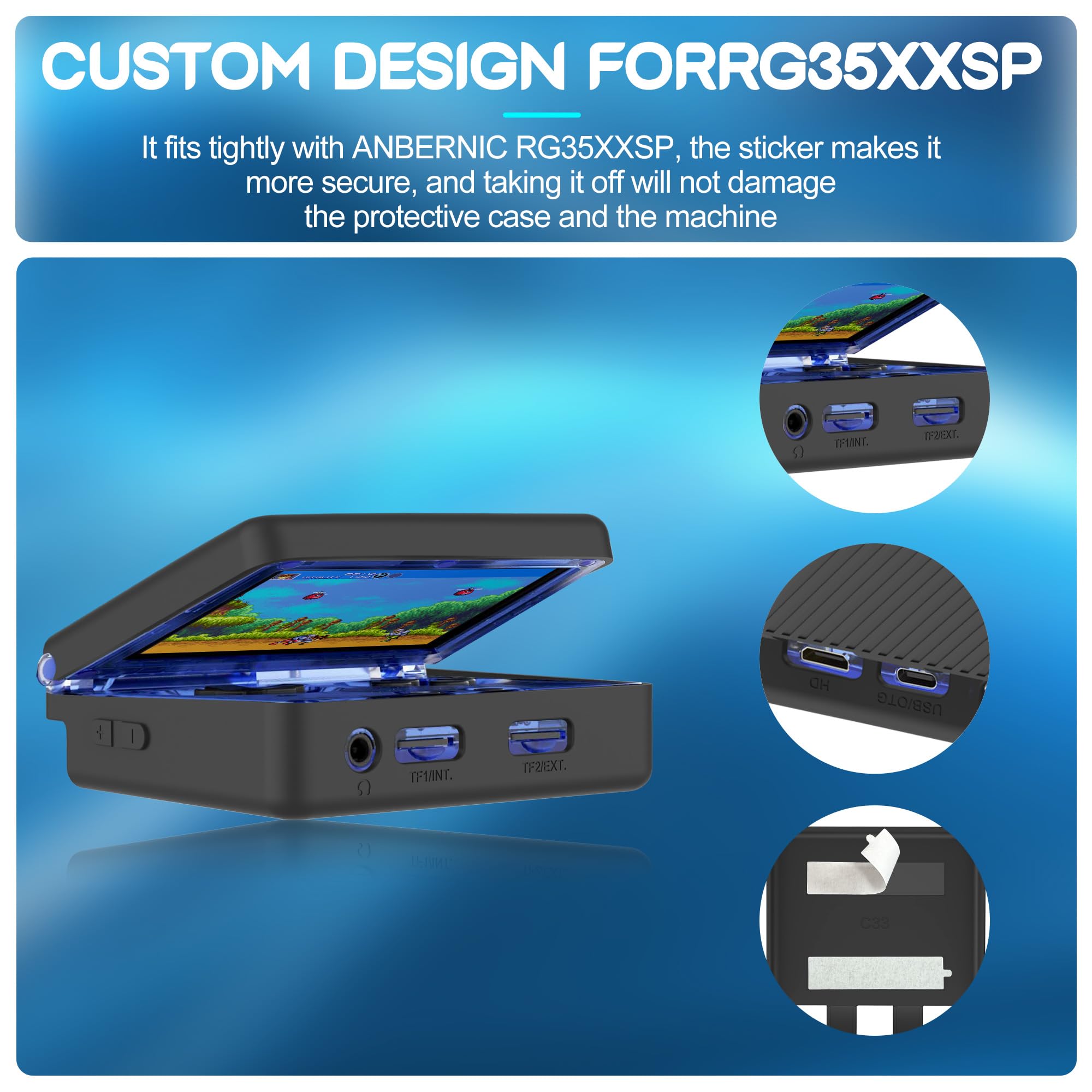 SKRVGOJFG Silicone Case For Anbernic RG40XX V - Protective Cover With Lanyard, Shockproof & Anti-Scratch