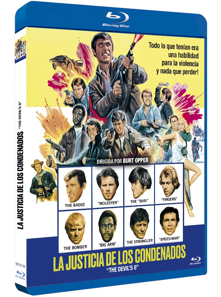 The Devil's Eight 1969 Blu-Ray Spanish Import, English Language, Burt Topper, Christopher George, Fabian, Tom Nardini, Leslie Parrish