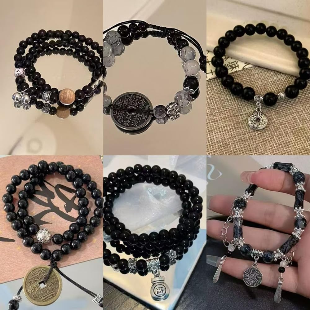 200PCS 8mm Glass Beads for Jewelry Making Soild Black Round Loose Beads for Bracelets DIY Crafts (Black) - Image 6