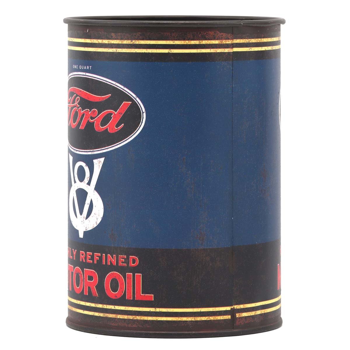 Ford V8 Motor Oil Metal Can - Vintage Oil Can for Man Cave or