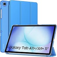 Vista 9 de MoKo Funda para Galaxy Tab A9+/A9 Plus de 11 pulgadas 2023, Funda Protectora Inteligente Delgada con Soporte y Carcasa Trasera Translúcida de PC