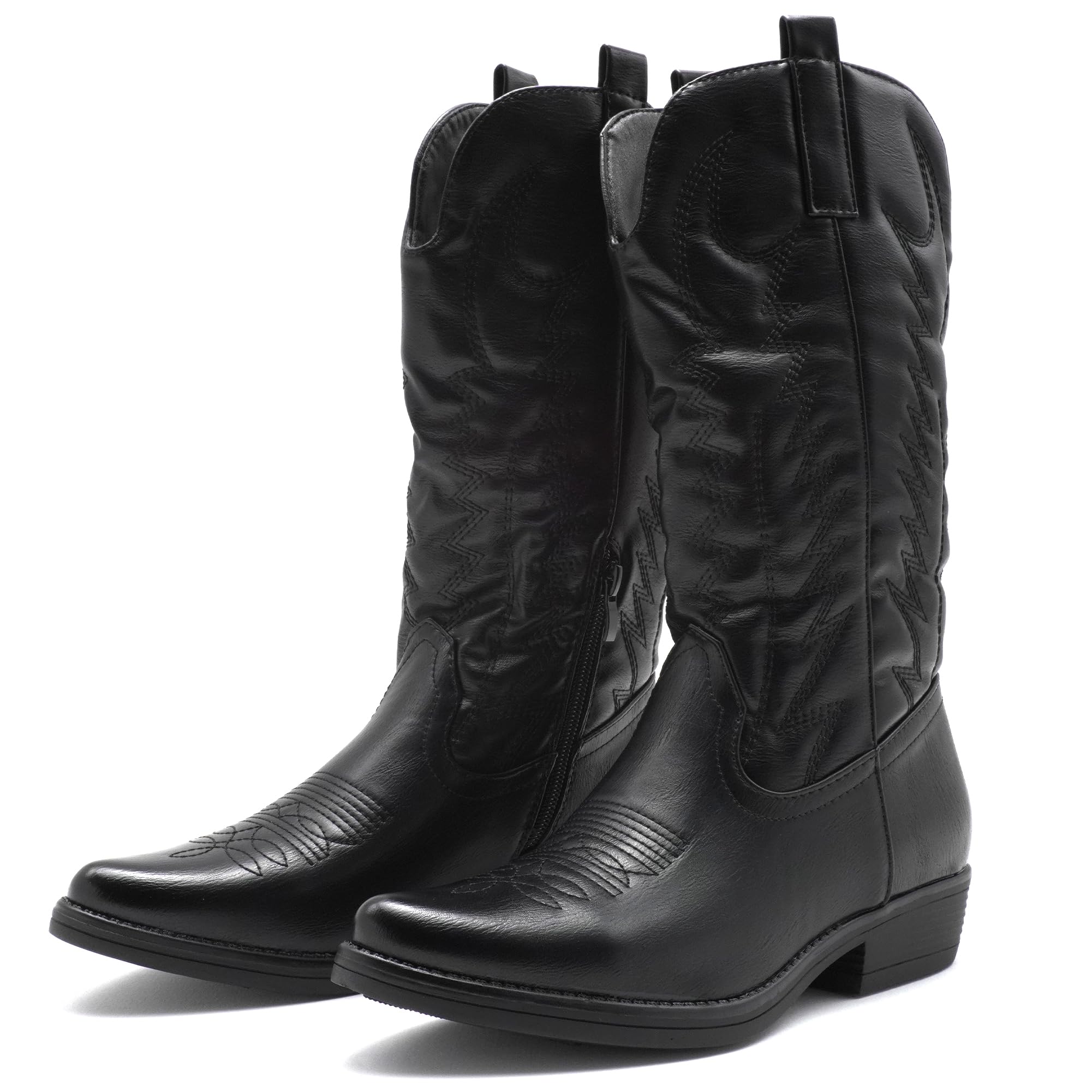 Botas Western Mujer Bordadas con Cremallera y Tacón 3,5 cm