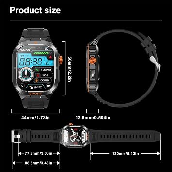 2.01 Inch AMOLED Men's Smart Watch with Bluetooth 5.2 Call/Dialing, Smartwatch Compatible with Samsung Huawei Xiaomi Android iOS Pedometer GPS Shared Watch 123 Sports Heart Rate Monitor (Green)