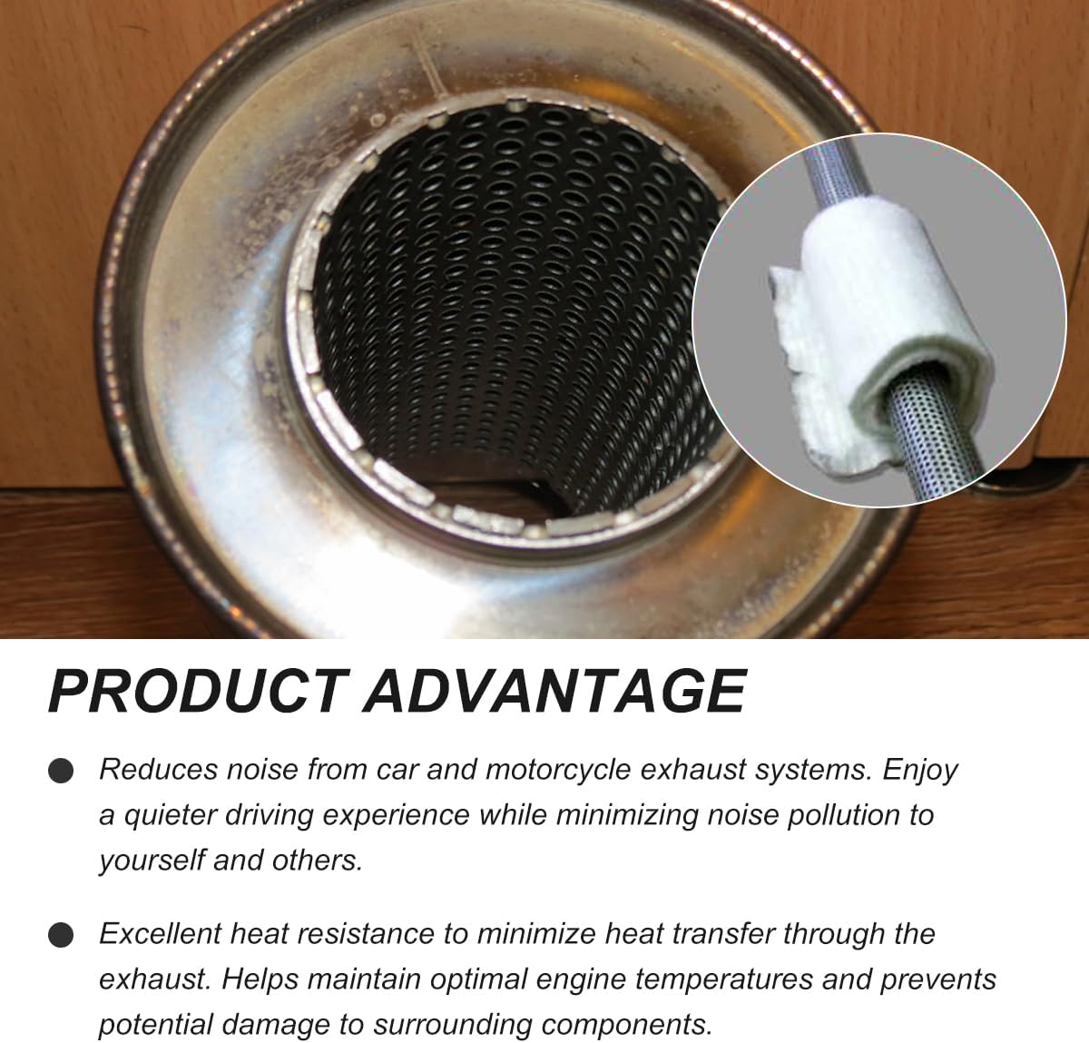 Muffler Mat, Motorcycle Fiberglass Exhaust Muffler Packing Insulation Mat, Exhaust Pipe Wrap Silencer for 2-Stroke 4-Stroke Motorcycle ATV Dirt Bike, Motorcycle Accessories (21.6×13.4×0.34 Inch)