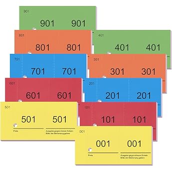 Nezyo Double Number Blocks 1-1000 Red Blue Yellow Green Orange 10 x 5 cm number blocks loosely numbered wardrobe brands bulk pack number blocks for wardrobe events parties and fairs