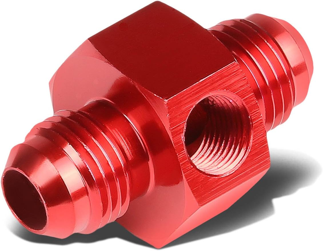 Auto Dynasty 5Pcs 6AN AN-6 Male Thread Straight Weld on Flare Bung Aluminum Anodize Fitting (Blue)