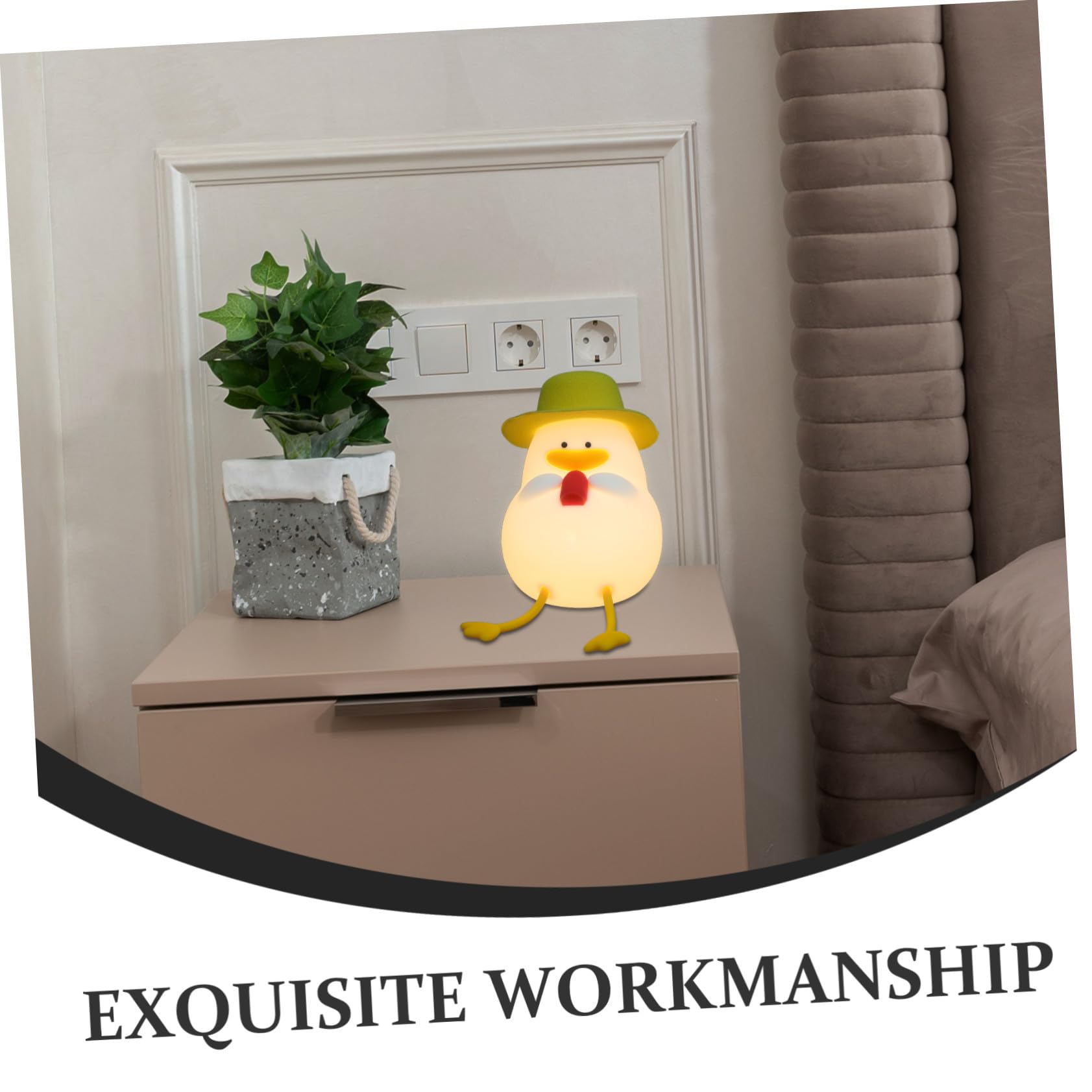 WOONEKY Luz Nocturna de Silicona Forma de Pato para Habitación Infantil Control Táctil y Brillo Suave