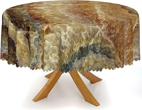Vista 96 de Mantel redondo con patrón de fondo de mármol, a prueba de derrames, antiencogimiento, suave y resistente a las arrugas, mantel de tela decorativa