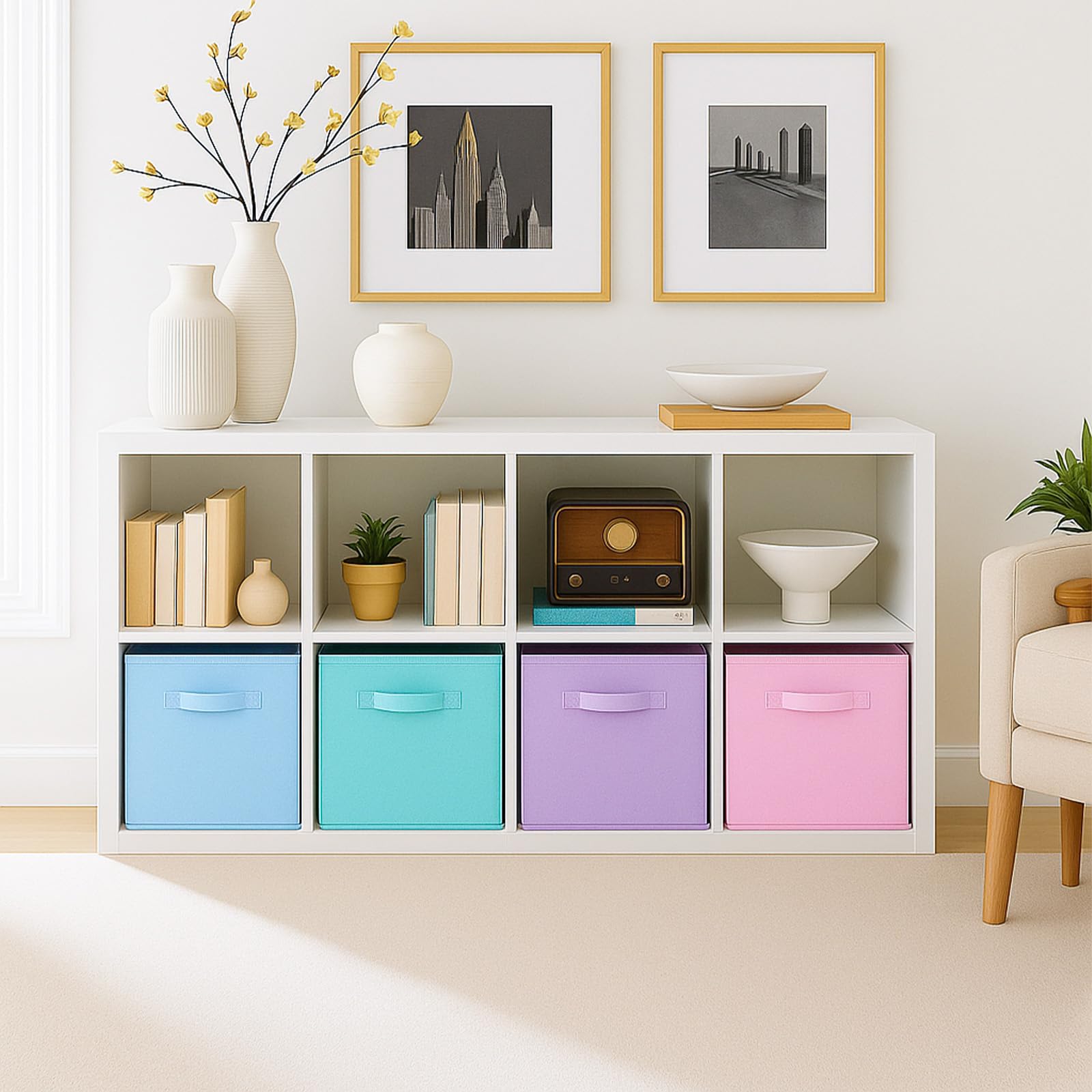 Amazon｜LONGSHINING 収納ボックス 折りたたみ式 収納ケース 4点セット