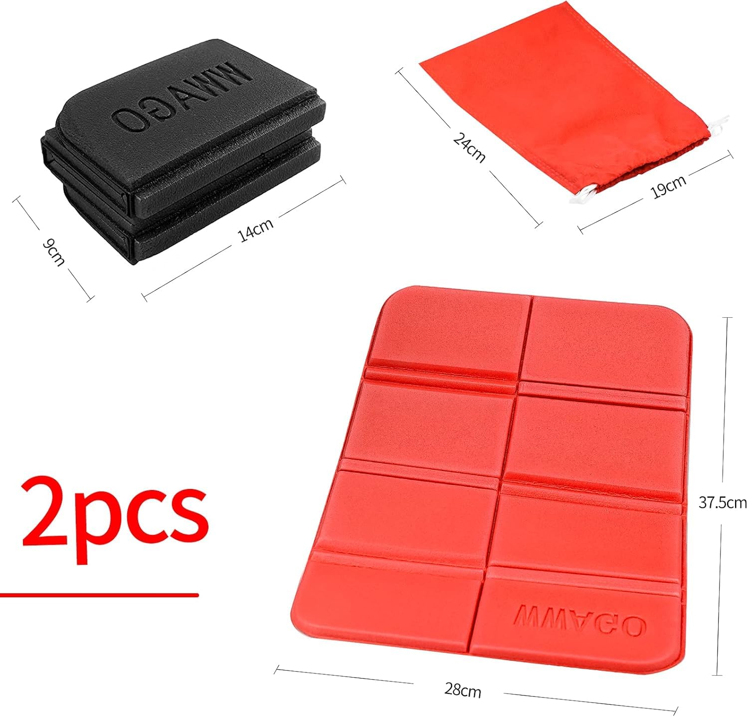 2pcs Folding Sit Mats Portable Waterproof Hiking Seat Pad