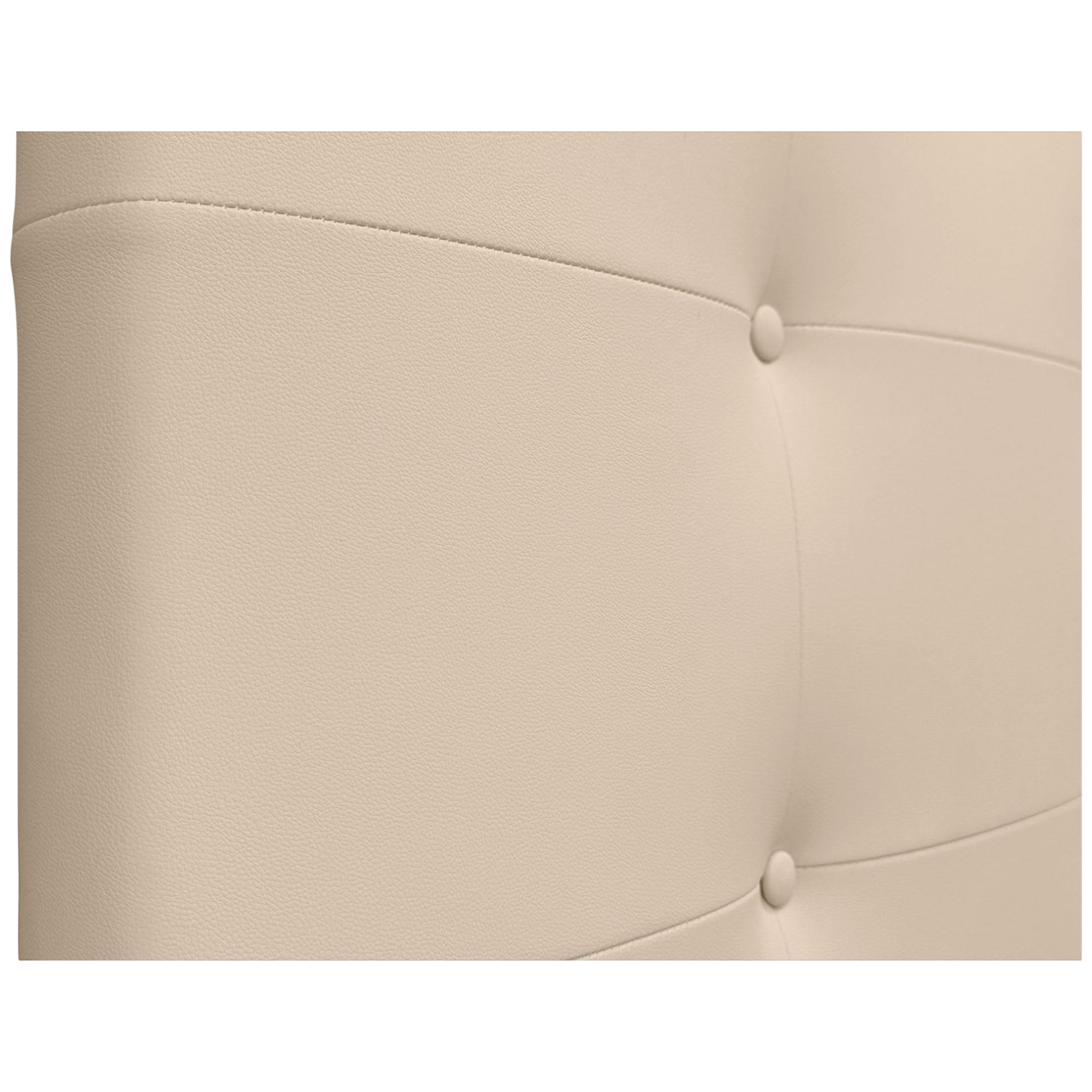 DHOME Tête de lit capitonnée jusqu'au sol en tissu Aqualine et similicuir 160 x 115 cm (pour lit de 150/160 cm) avec pieds Similicuir beige