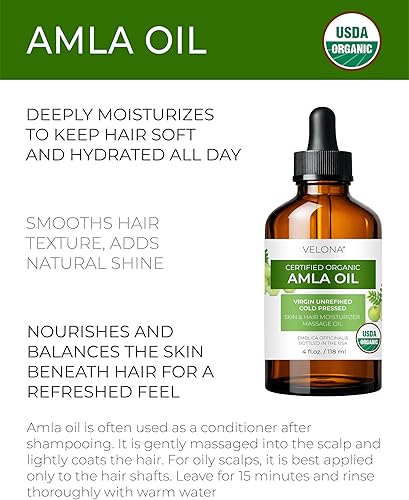 Miniatura 2 de velona Amla Oil USDA Certified Organic - 4 onzas líquidas | Aceite portador 100% puro y natural | Virgen extra, sin refinar, prensado en frío