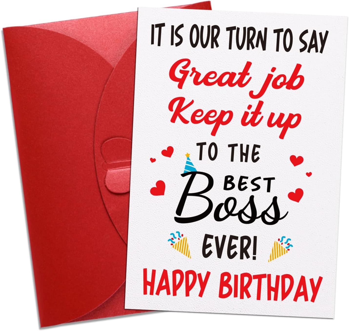 SICOHOME Boss Birthday Card,Happy Birthday Card for Boss,Appreciation Greeting Card for Best Boss Ever,Boss Day Card,Employee Appreciation Cards,Funny Birthday Card for Boss Manager Leader Superior