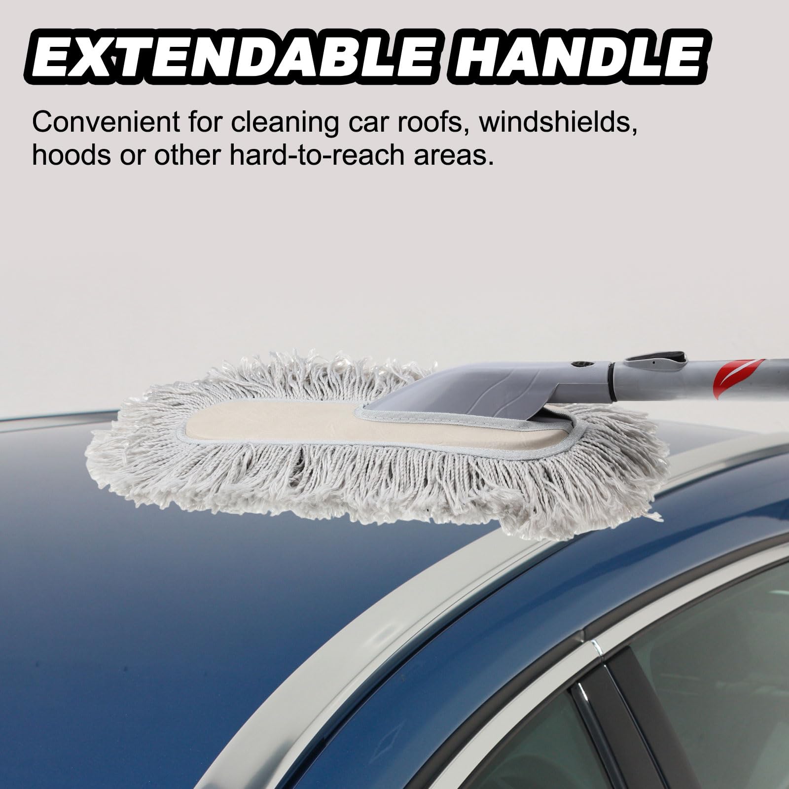 sourcing map Brosse de nettoyage extérieure anti-rayures pour voiture, outil de nettoyage de voiture souple haute densité avec poignée rétractable pour voiture, SUV, camion, moto, nettoyage à domicile
