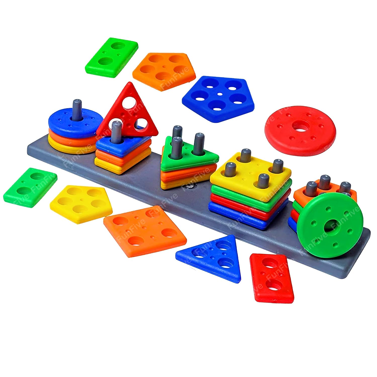 FunFive Shape Sorting Toys Stacking Plugging Shape Matching Toy