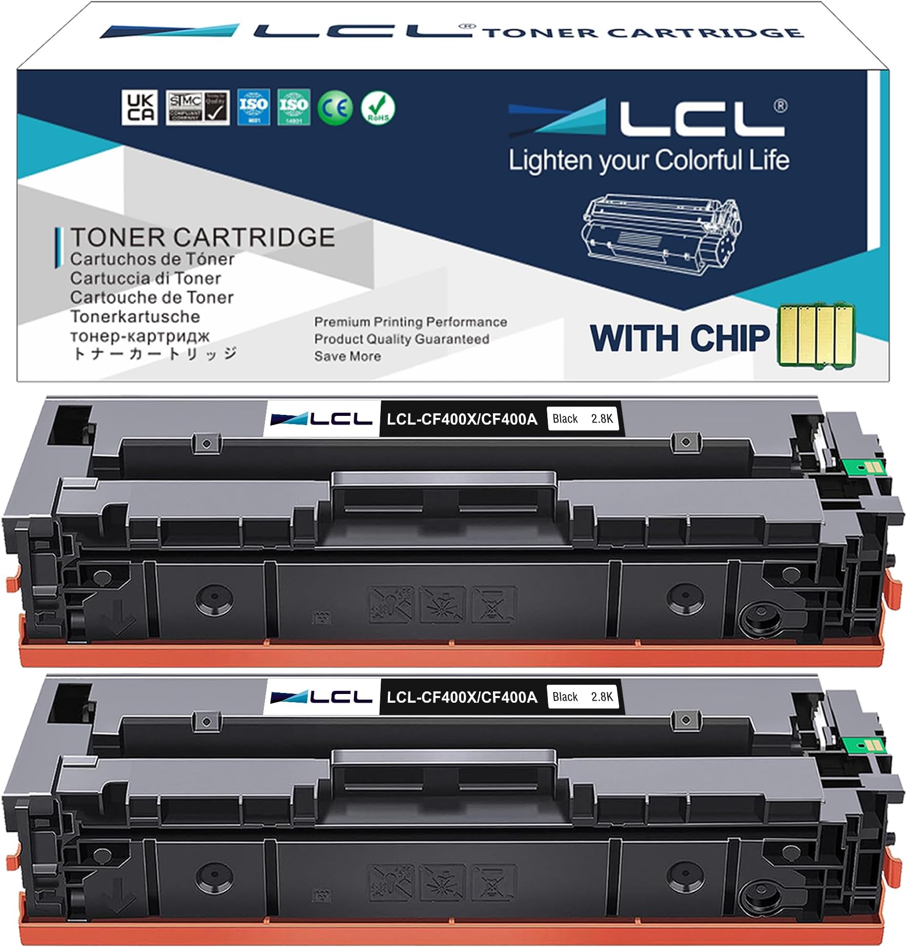 LCL Compatible for HP 201A 201X CF400A CF400X CF400XD High Yield (2 ...