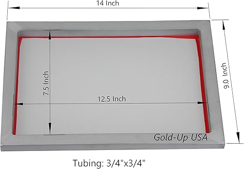 Miniatura 2 de Pantallas de aluminio para serigrafía, tamaño 9 x 14 pulgadas, marco de pantalla de seda preestirado (malla blanca 110)