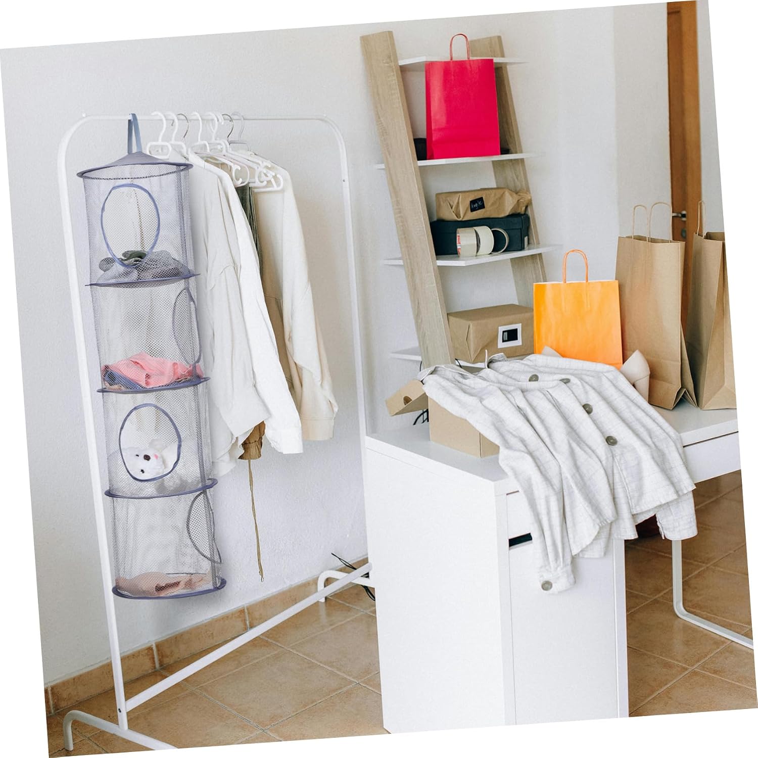 Cabilock 3Pcs Hanging Storage Basket Mesh Clothes Drying Net for Stuffed Animal Storage Versatile Organizer for Closet Door and More