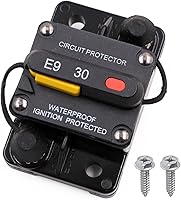 Vista 53 de E9 50 Amp Disyuntor con diseño de interruptor empotrado Protección IP67 impermeable DC 12V-72V 50A Reinicio manual UL montaje en superficie