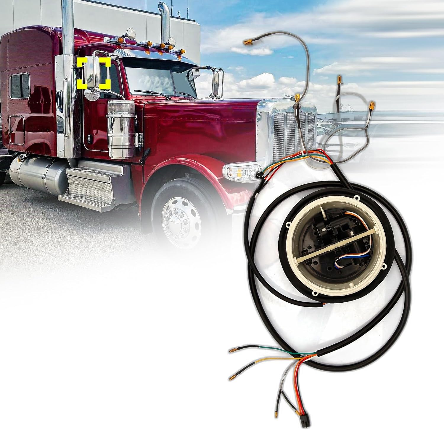 Door Mirror Power Motor for Kenworth T660, Side Mirror Motor Kenworth T170 T270 T370 T440 T470 T660 T800 Peterbilt 386 389 387 Semi Truck Accessories