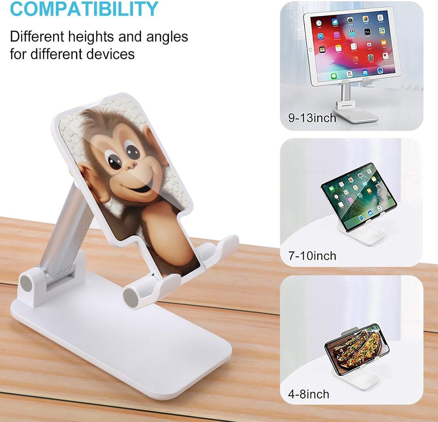 Cute Monkey Foldable Phone Stand for Desk Taller Stand image 3