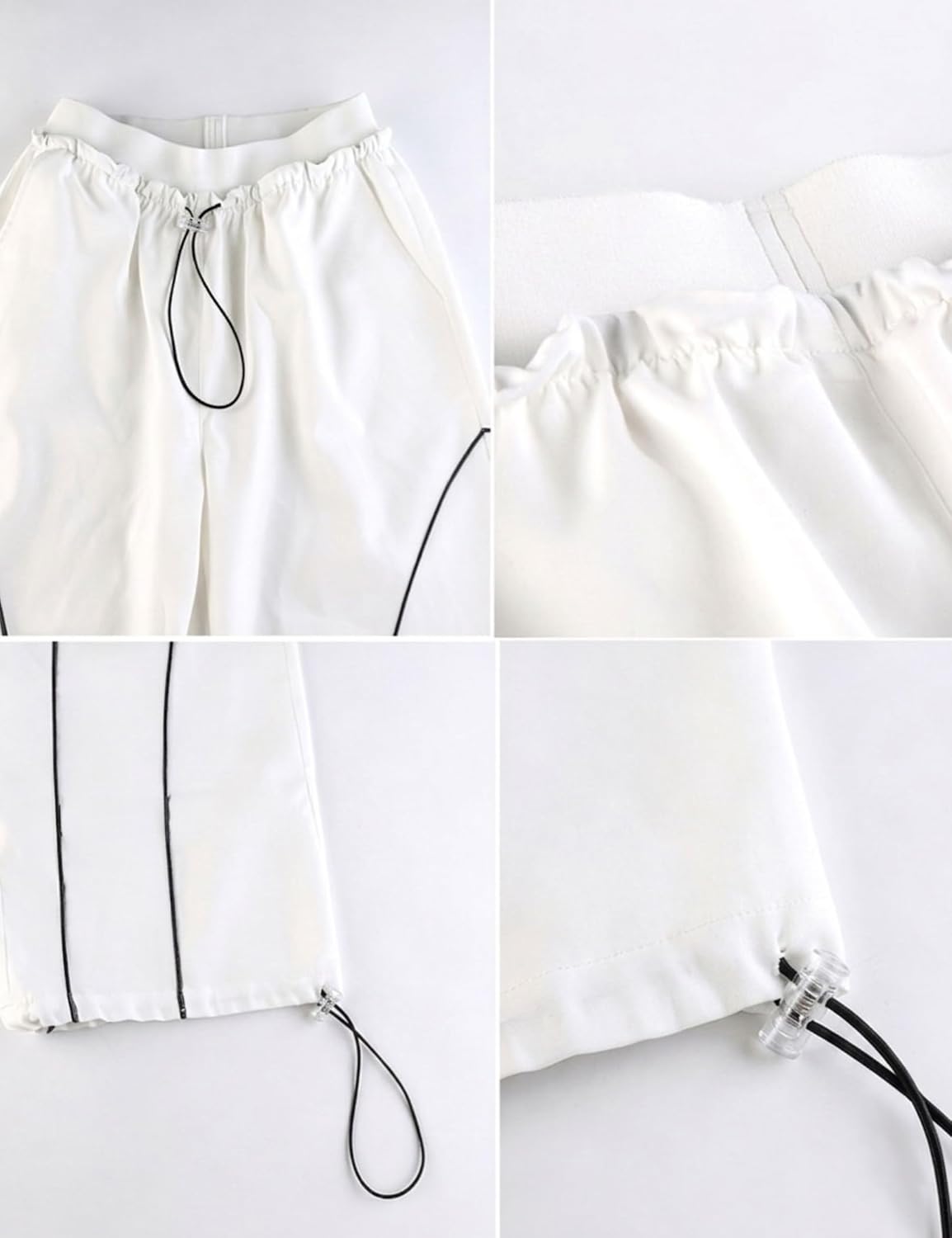 Summer Parachute Pants for Women Y2K Sweatpants Pockets High Elatic Waist Casual Sports Cargo Pants