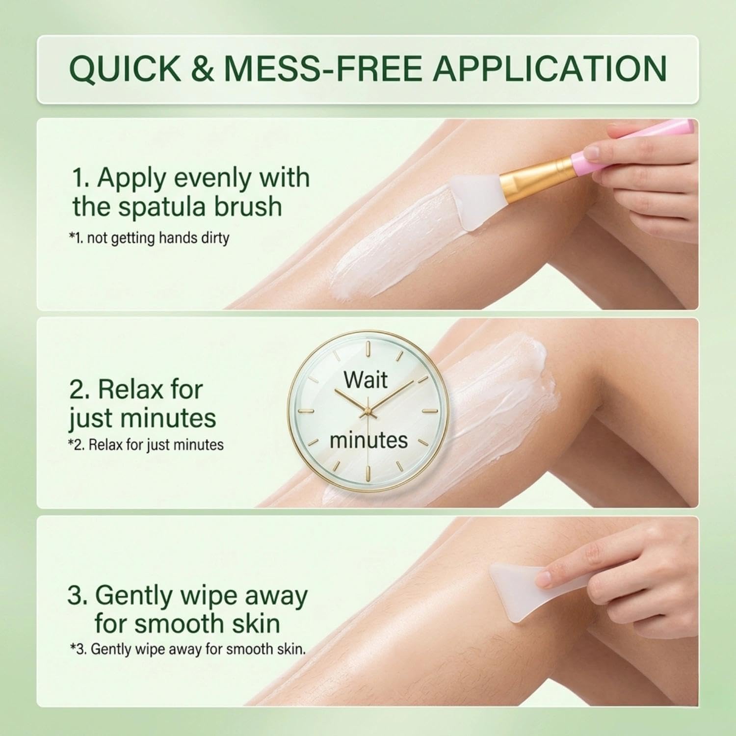 Hair Removal Cream For Women & Men – Gentle & Fast Body Hair Remover With Aloe Vera & Vitamin E, Smooth Skin, Suitable For Legs, Arms & Body(3PCS)