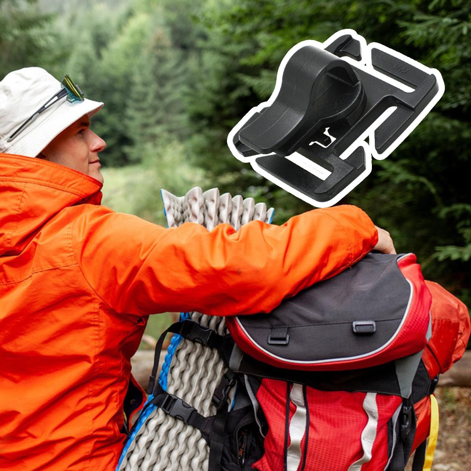 Clip Pour Tuyau D’hydratation – Rotatif 360°, Libération Rapide, Mousqueton D – Pour Sac à Eau, Camping, Vélo