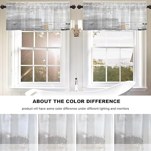 Miniatura 431 de Cenefas de cocina modernas con patrón de cobre marrón dorado para ventanas, cenefas opacas abstractas de marcas de arañazos y cortinas opacas