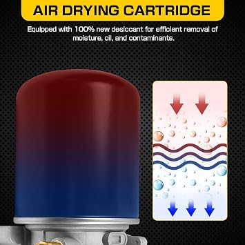 Air Dryer Compatible with Volvo Freightliner Kenworth Peterbilt Columbia International Western Star Trucks Bus RV Tractors Replace R955300 R955315 R955079 955300 955079 R955082