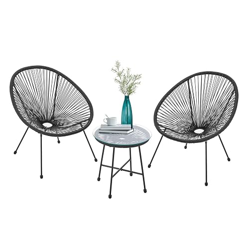 Juskys Ensemble de Meubles de Balcon Ostana en 3 Parties