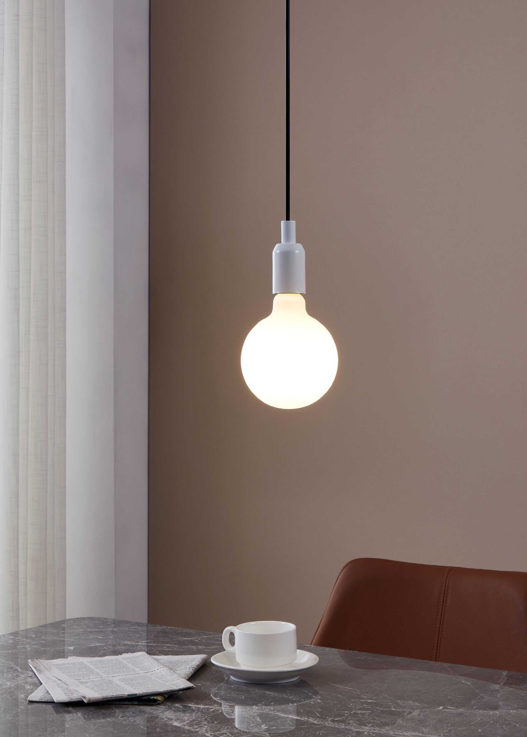 EGLO E27 LED Lampe dimmbar, Glühbirne Globe, 7,5 Watt (entspricht 60 Watt), 806 Lumen, Leuchtmittel warmweiß, 2700 K, Glühlampe opal weiß, G125, Ø 12,5 cm (Packung mit 5)