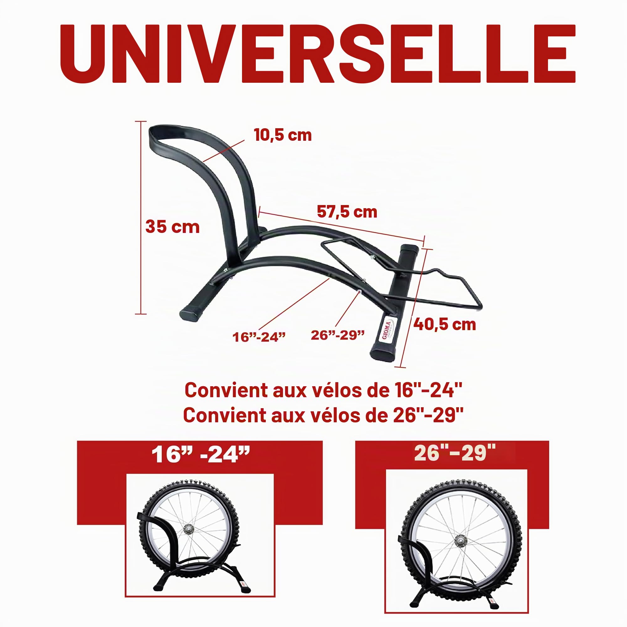 Gioma Bikestand New Giosy Béquille, Parking Vélo Adulte Unisex