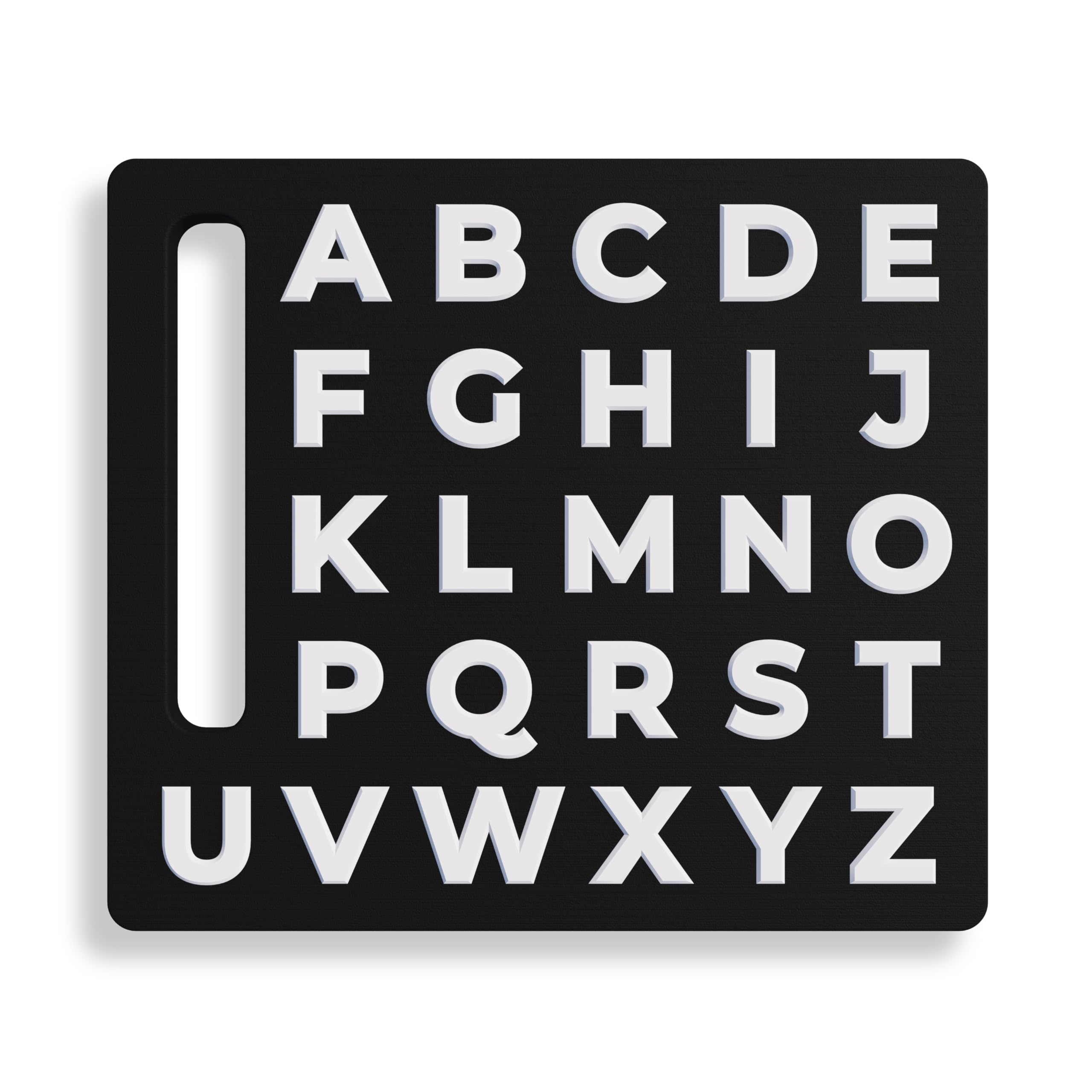 Tactile Letter Board with Raised Letters – Professional English Alphabet Spelling for Autism & Non-Speakers – Durable High-Contrast AAC Tool for S2C & RPM (Medium Size, Left Hand)